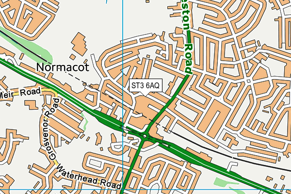 ST3 6AQ map - OS VectorMap District (Ordnance Survey)