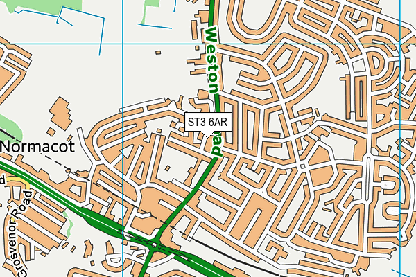 ST3 6AR map - OS VectorMap District (Ordnance Survey)
