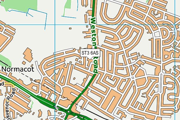 ST3 6AS map - OS VectorMap District (Ordnance Survey)