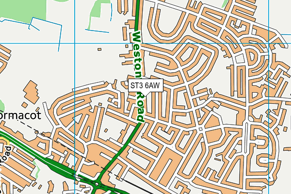 ST3 6AW map - OS VectorMap District (Ordnance Survey)