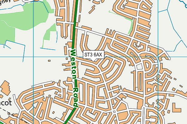 ST3 6AX map - OS VectorMap District (Ordnance Survey)