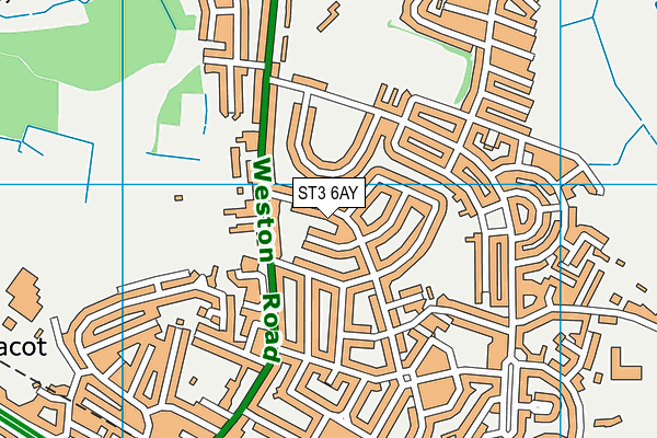 ST3 6AY map - OS VectorMap District (Ordnance Survey)