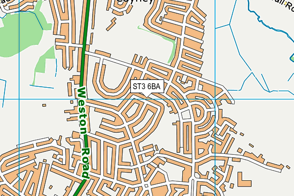 ST3 6BA map - OS VectorMap District (Ordnance Survey)