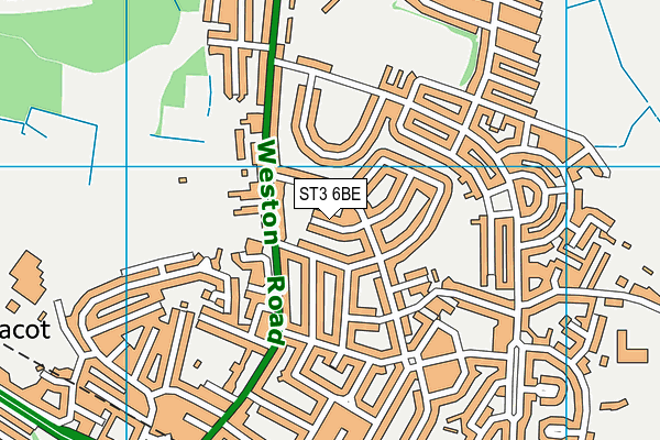 ST3 6BE map - OS VectorMap District (Ordnance Survey)