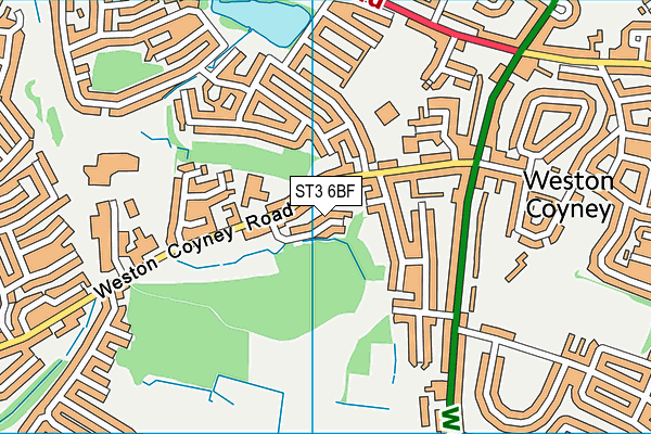 ST3 6BF map - OS VectorMap District (Ordnance Survey)
