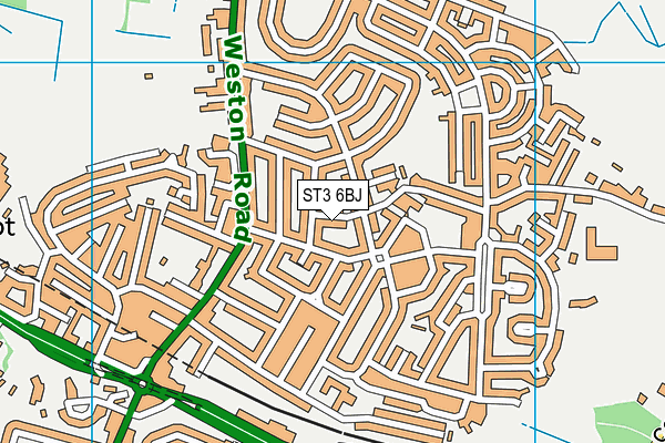 ST3 6BJ map - OS VectorMap District (Ordnance Survey)