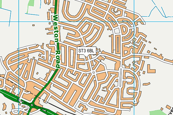 ST3 6BL map - OS VectorMap District (Ordnance Survey)