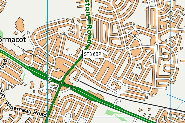 ST3 6BP map - OS VectorMap District (Ordnance Survey)