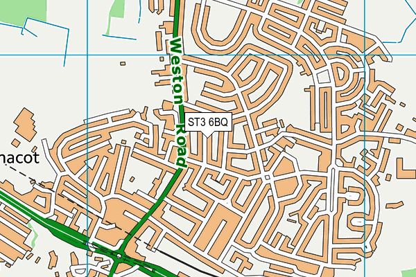 ST3 6BQ map - OS VectorMap District (Ordnance Survey)