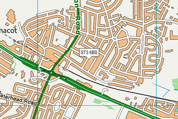 ST3 6BS map - OS VectorMap District (Ordnance Survey)