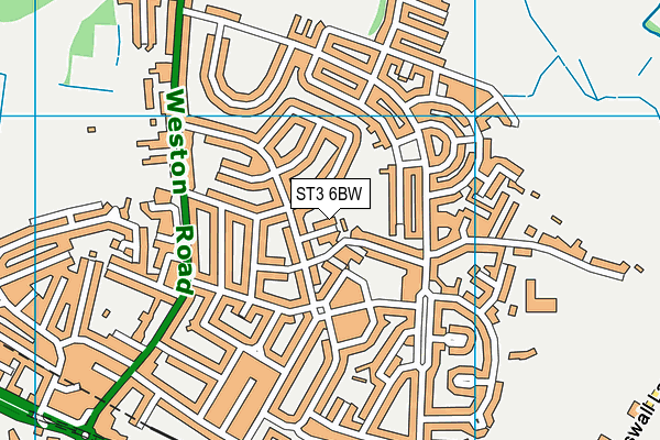 ST3 6BW map - OS VectorMap District (Ordnance Survey)