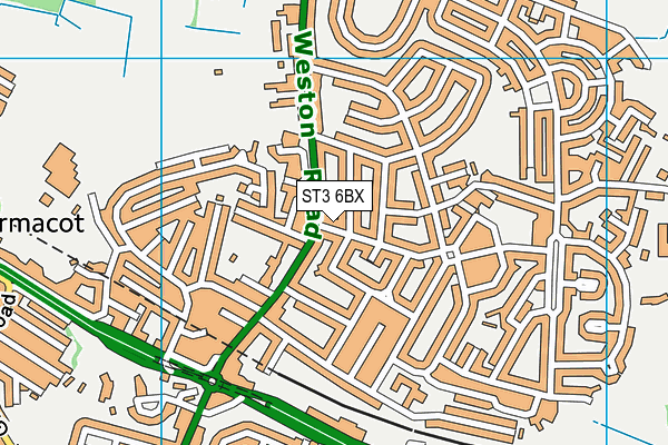 ST3 6BX map - OS VectorMap District (Ordnance Survey)