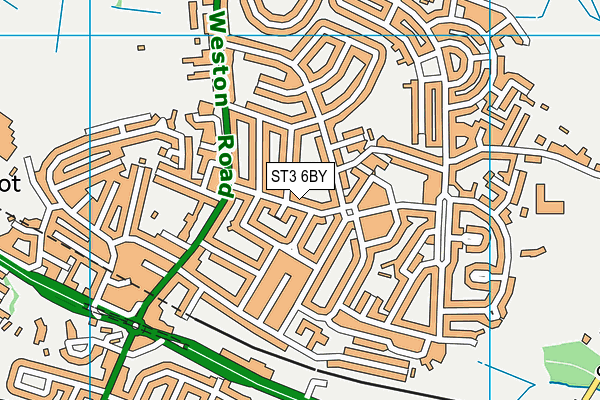 ST3 6BY map - OS VectorMap District (Ordnance Survey)