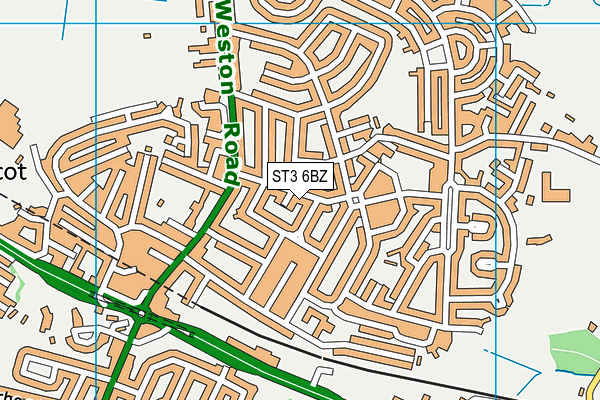 ST3 6BZ map - OS VectorMap District (Ordnance Survey)