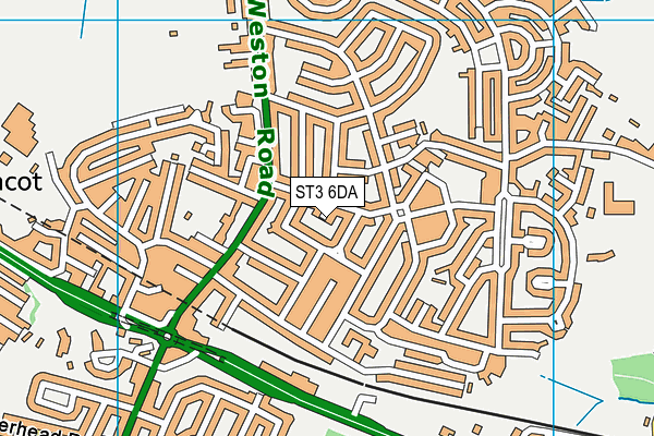 ST3 6DA map - OS VectorMap District (Ordnance Survey)