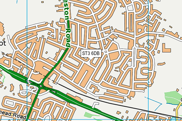 ST3 6DB map - OS VectorMap District (Ordnance Survey)