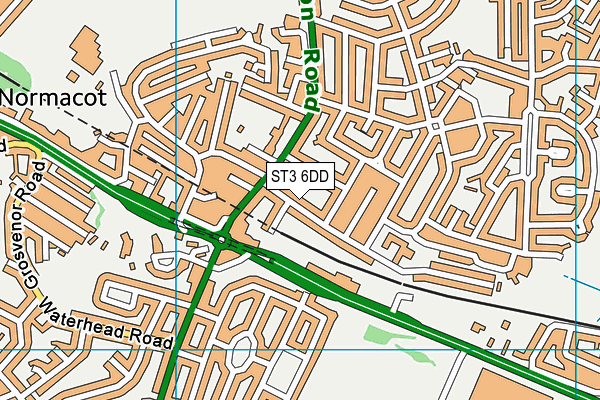 ST3 6DD map - OS VectorMap District (Ordnance Survey)