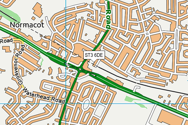 ST3 6DE map - OS VectorMap District (Ordnance Survey)