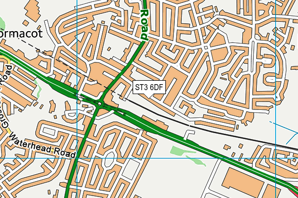 ST3 6DF map - OS VectorMap District (Ordnance Survey)