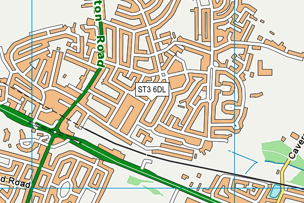 ST3 6DL map - OS VectorMap District (Ordnance Survey)