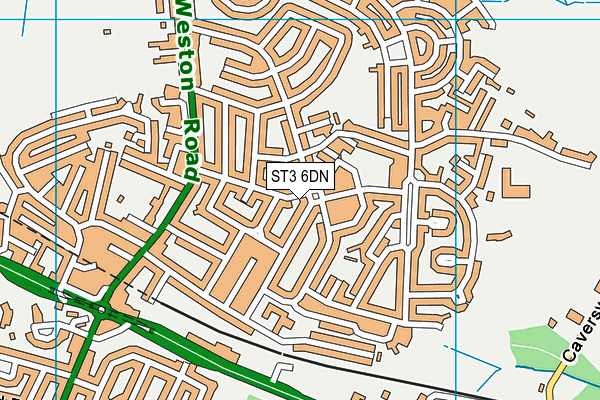 ST3 6DN map - OS VectorMap District (Ordnance Survey)