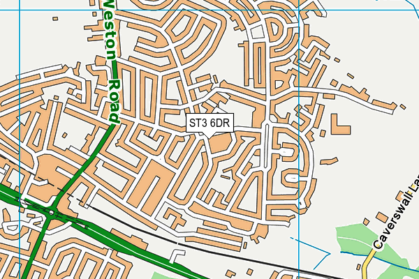 ST3 6DR map - OS VectorMap District (Ordnance Survey)