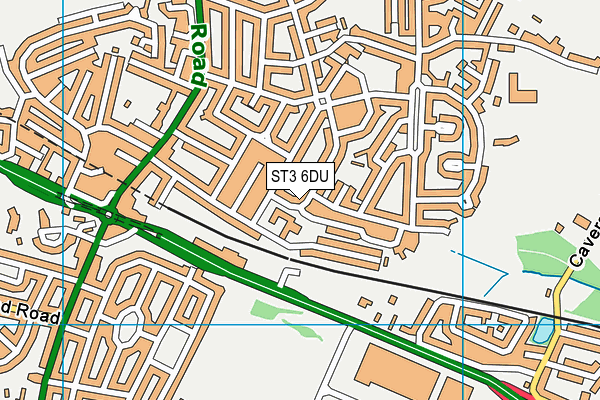 ST3 6DU map - OS VectorMap District (Ordnance Survey)