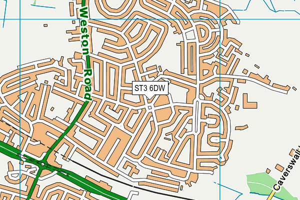 ST3 6DW map - OS VectorMap District (Ordnance Survey)