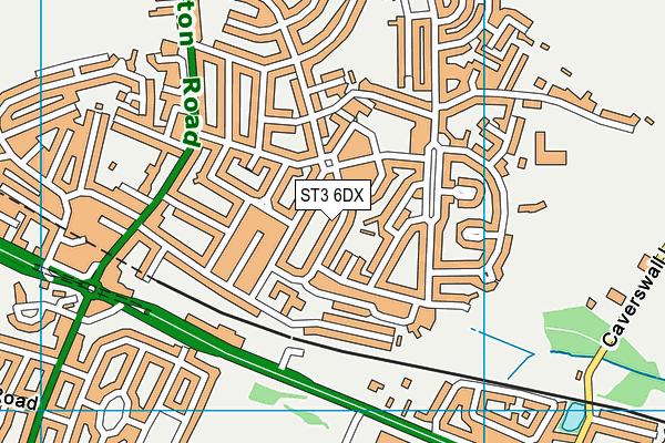 ST3 6DX map - OS VectorMap District (Ordnance Survey)