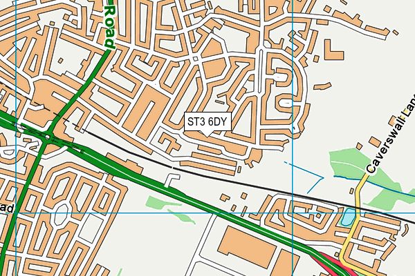 ST3 6DY map - OS VectorMap District (Ordnance Survey)