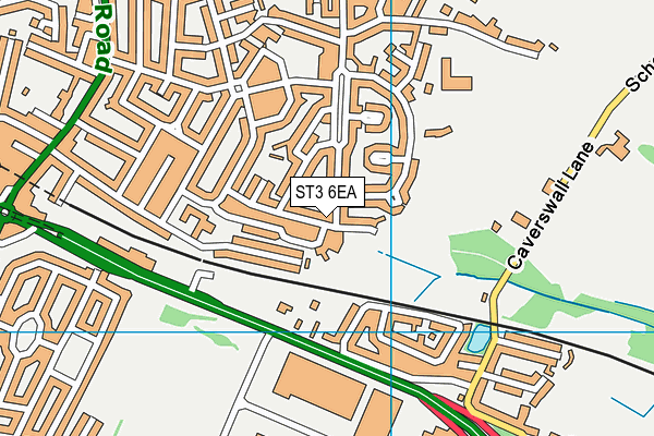 ST3 6EA map - OS VectorMap District (Ordnance Survey)