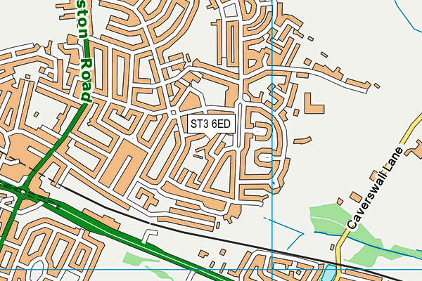 ST3 6ED map - OS VectorMap District (Ordnance Survey)