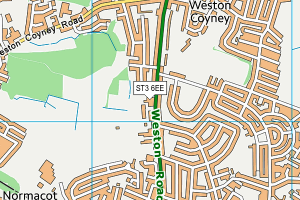 ST3 6EE map - OS VectorMap District (Ordnance Survey)