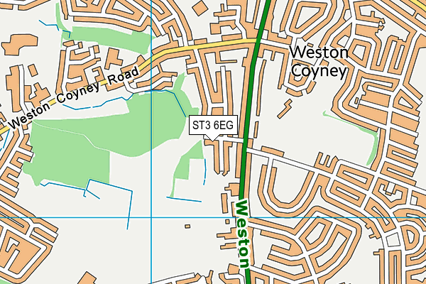 ST3 6EG map - OS VectorMap District (Ordnance Survey)