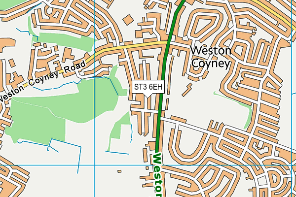 ST3 6EH map - OS VectorMap District (Ordnance Survey)