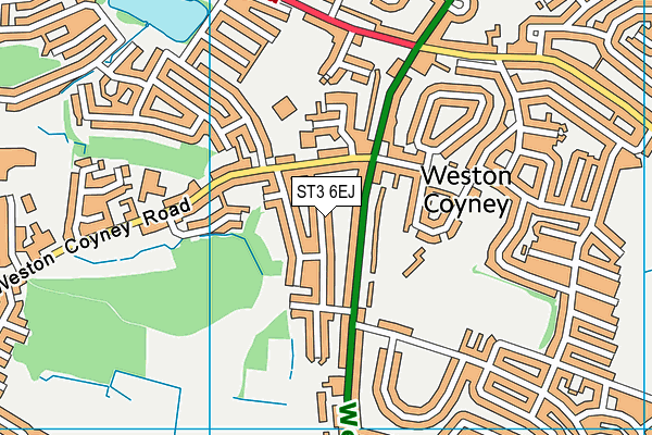 ST3 6EJ map - OS VectorMap District (Ordnance Survey)