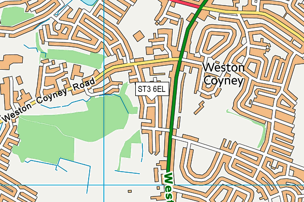 ST3 6EL map - OS VectorMap District (Ordnance Survey)