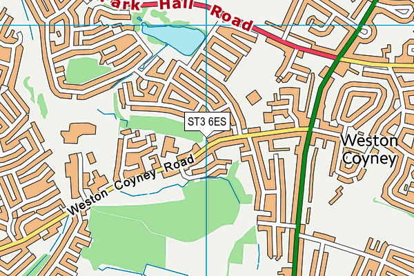 ST3 6ES map - OS VectorMap District (Ordnance Survey)