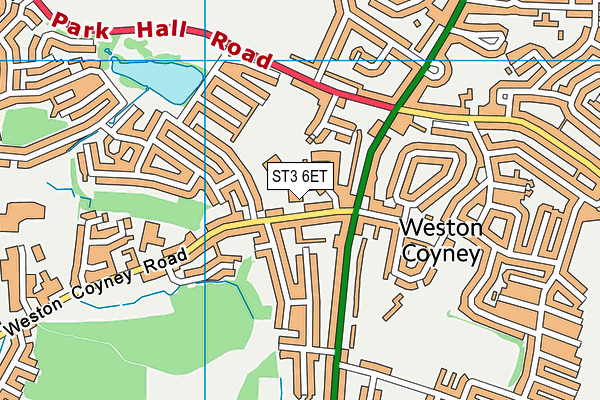 ST3 6ET map - OS VectorMap District (Ordnance Survey)