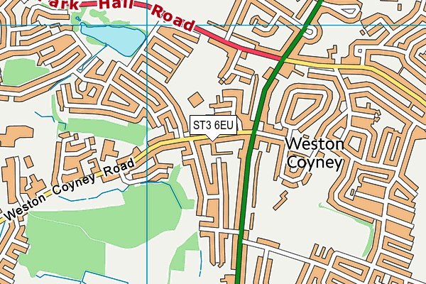 ST3 6EU map - OS VectorMap District (Ordnance Survey)