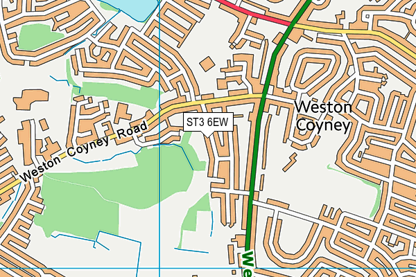 ST3 6EW map - OS VectorMap District (Ordnance Survey)