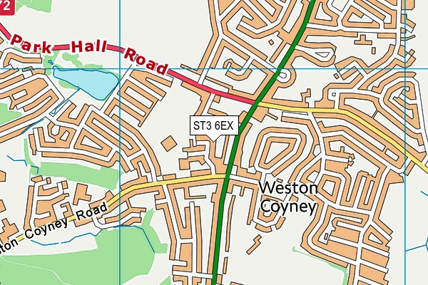 ST3 6EX map - OS VectorMap District (Ordnance Survey)