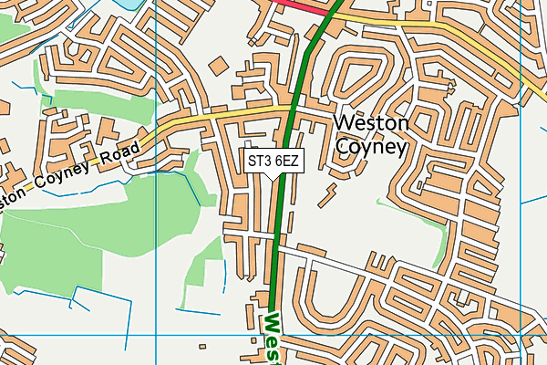 ST3 6EZ map - OS VectorMap District (Ordnance Survey)