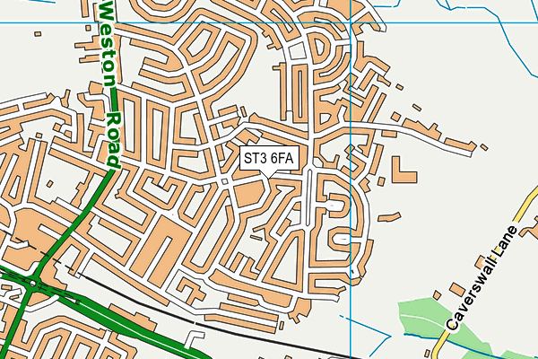 ST3 6FA map - OS VectorMap District (Ordnance Survey)