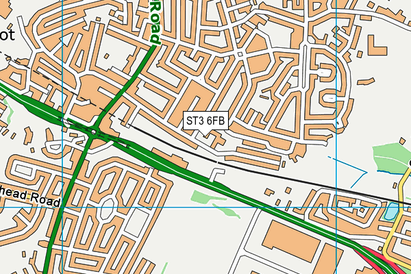 ST3 6FB map - OS VectorMap District (Ordnance Survey)