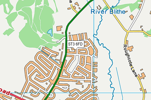 ST3 6FD map - OS VectorMap District (Ordnance Survey)