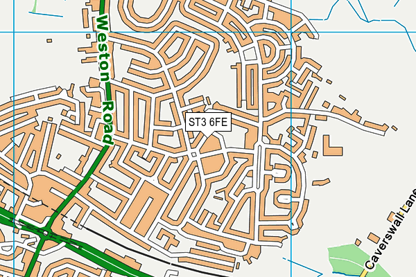 ST3 6FE map - OS VectorMap District (Ordnance Survey)