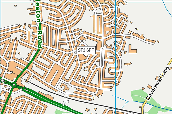 ST3 6FF map - OS VectorMap District (Ordnance Survey)