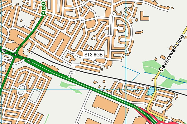 ST3 6GB map - OS VectorMap District (Ordnance Survey)