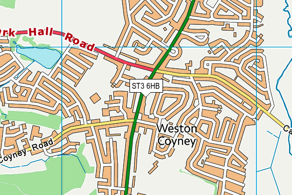 ST3 6HB map - OS VectorMap District (Ordnance Survey)